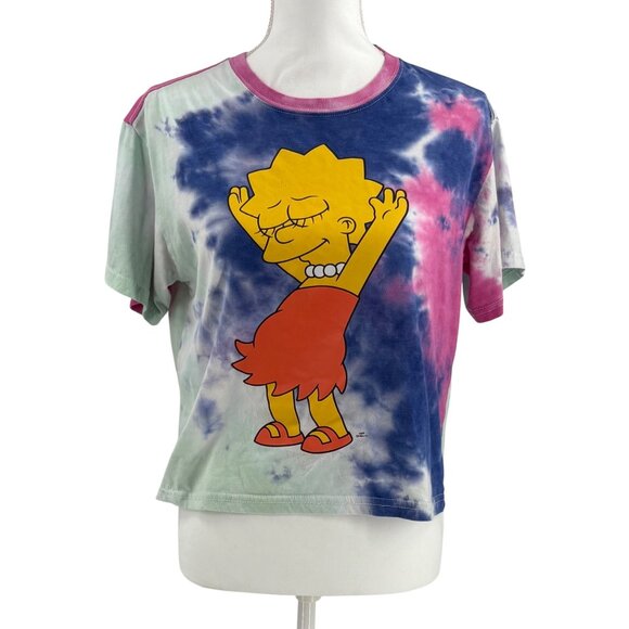 The Simpsons Juniors Lisa Skimmer T-Shirt Tie-Dye Graphic Multicolor Size M - Picture 1 of 10
